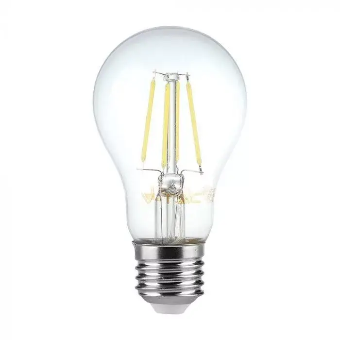 Expressz kézbesítés V-TAC Átlátszó LED izzó filament COGE27 A60 6W 3000K gömb - 214272