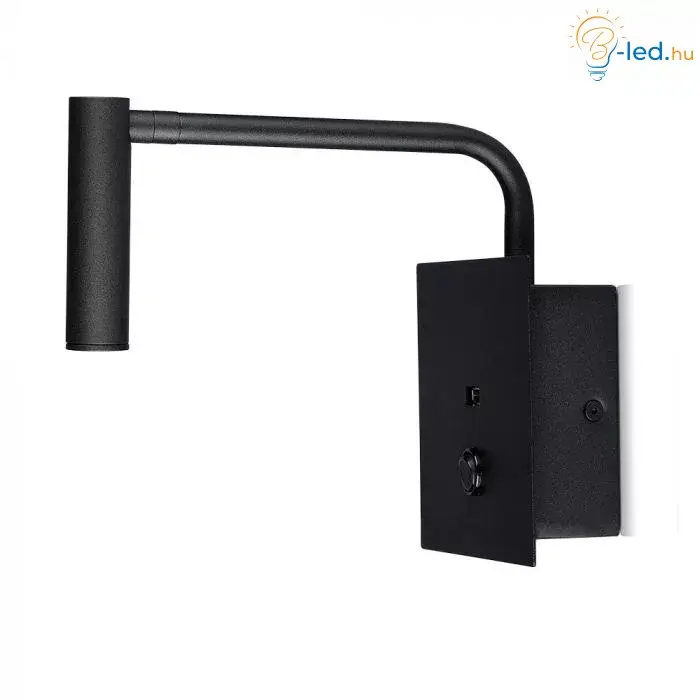 V-TAC 3W LED Fali olvasó lámpa USB porttal fekete 3000K - 211487 Nézd meg most
