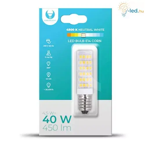 FL LED izzóE14 4,5W 4500K páraelszívóba - RTV003656 Akció