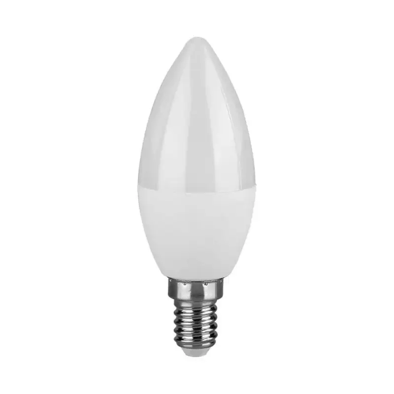 Biztonságos fizetés V-TAC LED izzóE14 C37 4.5W 180° 6500K gyertya (SAMSUNG CHIP) - 21173