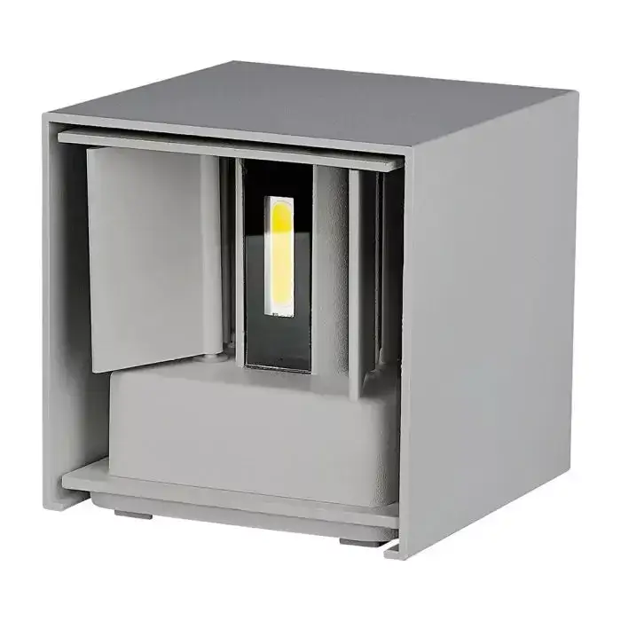 Gyors kiszállítás V-TAC 5W led fali lámpatest szögletes, szürke 4000K - IP65 - 217089