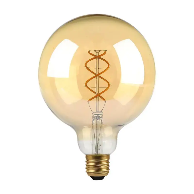 V-TAC Borostyán spirál LED izzó filament COGE27 G125 5W 1800K - 217216 Legjobb ár