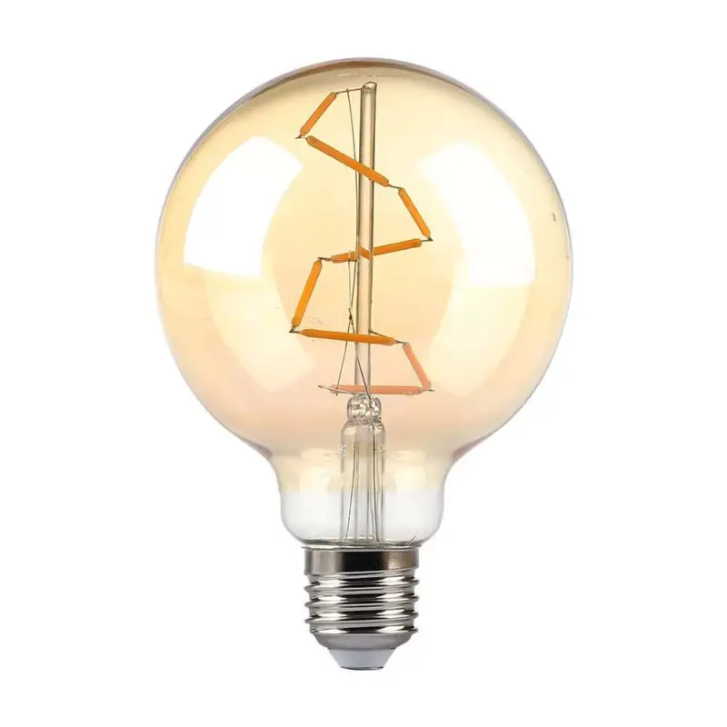 V-TAC Borostyán LED izzó filament COGE27 G95 8W 2200K - 217146 Szezonális akció