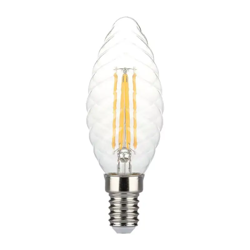 Kedvezmény V-TAC Dimmelhető átlátszó LED izzó filament COGE14 C35 4W 3000K gyertya - 214367
