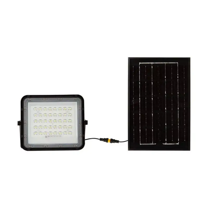 Csak ma V-TAC 6W LED napelemes (SOLAR) reflektor távirányítóval 120° 6400K fekete házas- 7822