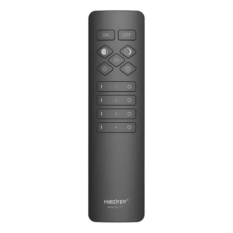 Biztonságos fizetés Mi Light - Miboxer RF dimmer távirányító egyszínű és CCT LED szalaghoz 4 zónás -fekete - C1