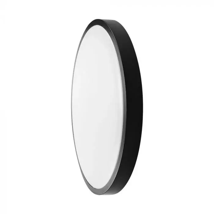 Újdonság V-TAC LED mennyezeti lámpatest 18W 4000K IP44 (SAMSUNG CHIP) mikrohullámú mozgásérzékelővel, fekete, kör - 76691-24