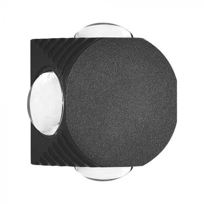 V-TAC LED 4W Fali lámpatest négyzet, Fekete - 4000K - IP54 - 10590 Különleges ajánlat
