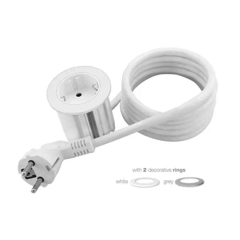 Commel bútorba építhető elosztó 3680W 1x16A 250V 2m fehér+ezüst gyűrűvel - 235-111 Rendeld meg most