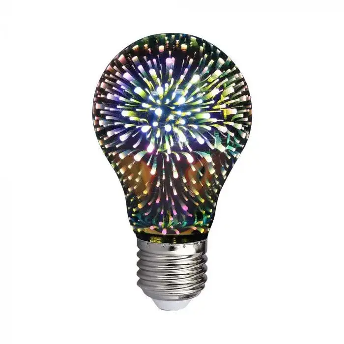 Prémium V-TAC 3D hatású LED izzó filament COGE27 A60 3W 3000K - 212704