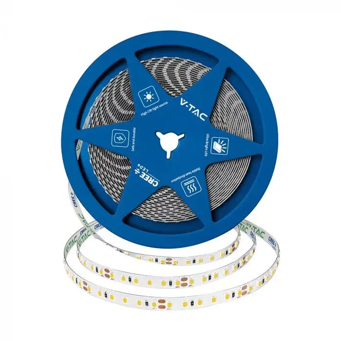 Alacsony ár V-TAC LED szalag 8mm széles SMD2835 120LED/M 10W/M 24V IP20 4000K (CREE Chip) - 2126236