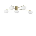 Újdonság IdealLux HERMES PL5 mennyezet lámpa fém, üveg, sárgaréz, fehér, G9, 3000K, 3W, 370lm - 288277