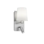 Ajánlat Trio MARRIOT fali lámpa fém, szövet, nikkel, fehér, E14+LED, 3000K, 3.1W, 310lm - 271470207