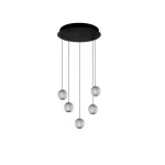 Vedd meg online Azzardo EDEM függeszték fém, akrill, fekete, áttetsző, LED, 3000K, 21W, 1680lm - 6017