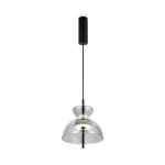 Végkiárusítás Maytoni BANGKOK függeszték fém, üveg, fekete, füstszín, LED, 3000K, 12W, 1200lm - MOD185PL-L6B3K5