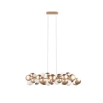 Azonnali szállítás Trio BUBBLE függeszték fém, üveg, arany, fehér, G9 - 317401079