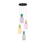 Biztonságos vásárlás NovaLuce PLUMA függeszték fém, üveg, arany, többszínű, LED, 3000K, 32W, 3660lm - 9030549