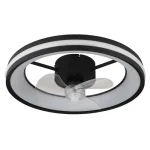 Biztonságos fizetés Globo GATIAN ventilátoros lámpa fém, műanyag, fekete, fehér, átlátszó, LED, 2700K - 6500K, 30W, 2215lm - 03651