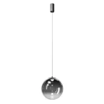Szuper akció REDO IRIDES függeszték, fém, üveg, fekete, füstszín, LED, 3000K, 12W, 871lm - 01-3965