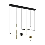 Szuper akció Trio MELITA függeszték fém, akril, fekete, fehér, sárgarézm LED, 21W, 2300-3000-4000K, 2500Lm - 331510680