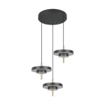 Vásárlói kedvenc Trio KEATON függeszték fém, akril, fekete, arany, fehér, LED, 30W, 2300-3000-4000K, 3600Lm - 340230380