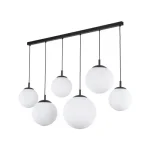 Akció TK Lighting ESME függeszték fém, üveg, fekete, fehér, E27 - TK-4792