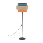 TK Lighting TRIO állólámpa fém, szövet, fekete, narancssárga, kék, E27 - TK-6452 Kiárusítás