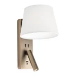 Újdonság Redo NEMIA fali lámpa fém, bronz, E27+LED, 15W, 160lm, 3000K - 01-4648