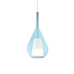 Alacsony ár IdealLux KALIQUE függeszték fém, üveg, króm, kék, E27 - 360089