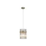 Újdonság Searchlight Swizzle függeszték fém, üveg, arany, pezsgő, E27, 60W - 55620CP