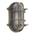Vásárlói kedvenc Searchlight BULKHEAD kültéri fali lámpa fém, üveg, fekete, arany, E27, IP44 - 61402BG