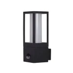 Azonnali szállítás Searchlight AVENUE kültéri fali lámpa mozgásérzékelővel fém, műanyag, fekete, fehér, GU10, IP44 - 91251-1BK-PIR