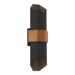 Vedd meg online Elstead CHASM kültéri fali lámpa fém, fekete, barna, LED, 2700K, 2x9.5W, 1800lm, IP44- ELS-QZ-CHASM-L-BKW