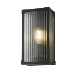 Szuper akció Searchlight Cincinnati kültéri fali lámpa fém, üveg, fekete, áttetsző, E27, 60W, IP44 - 39340BK