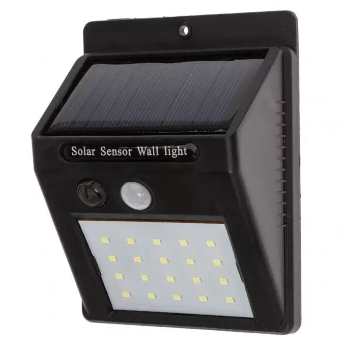 LED napelemes reflektor 3W 5500-6000K IP65 fekete Masterled mozgásérzékelő Prémium