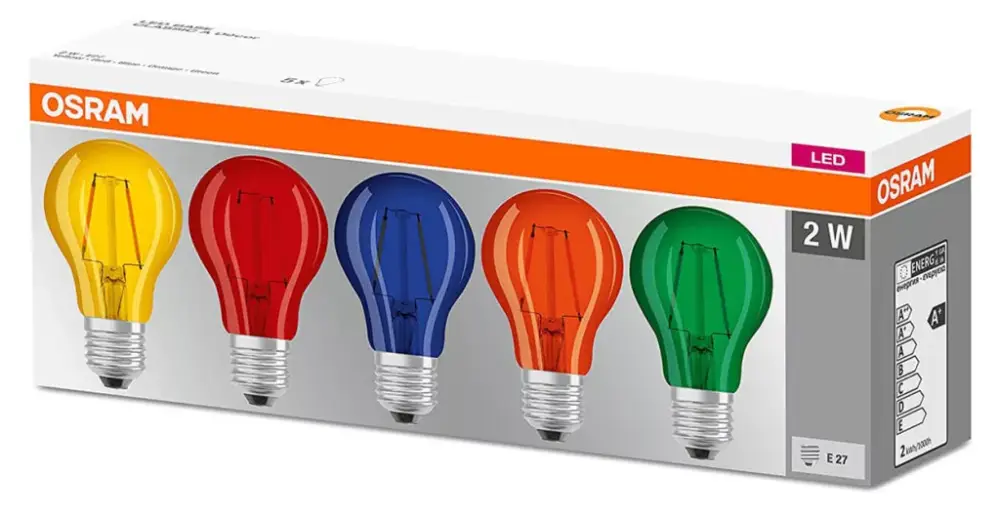 5db LED izzó E27 A60 2W 235lm 2700K300° Izzószál OSRAM Népszerű
