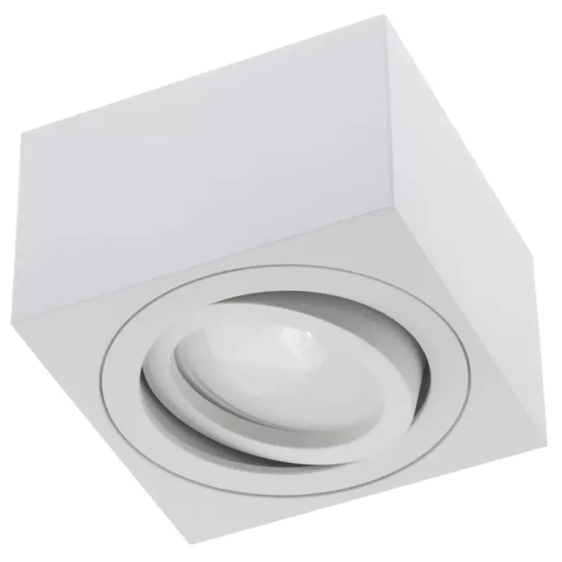 Utolsó esély Felületre szerelhető HALOGÉN Spot csőrögzítő AMAT-S Négyzetes Fehér 50mm LUMILED