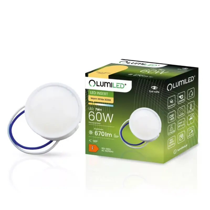 Olcsóbb Betét LED lámpatestekhez MR16 INSERT Modul Milky 7W = 60W 120° 670lm 3000K Warm LUMILED