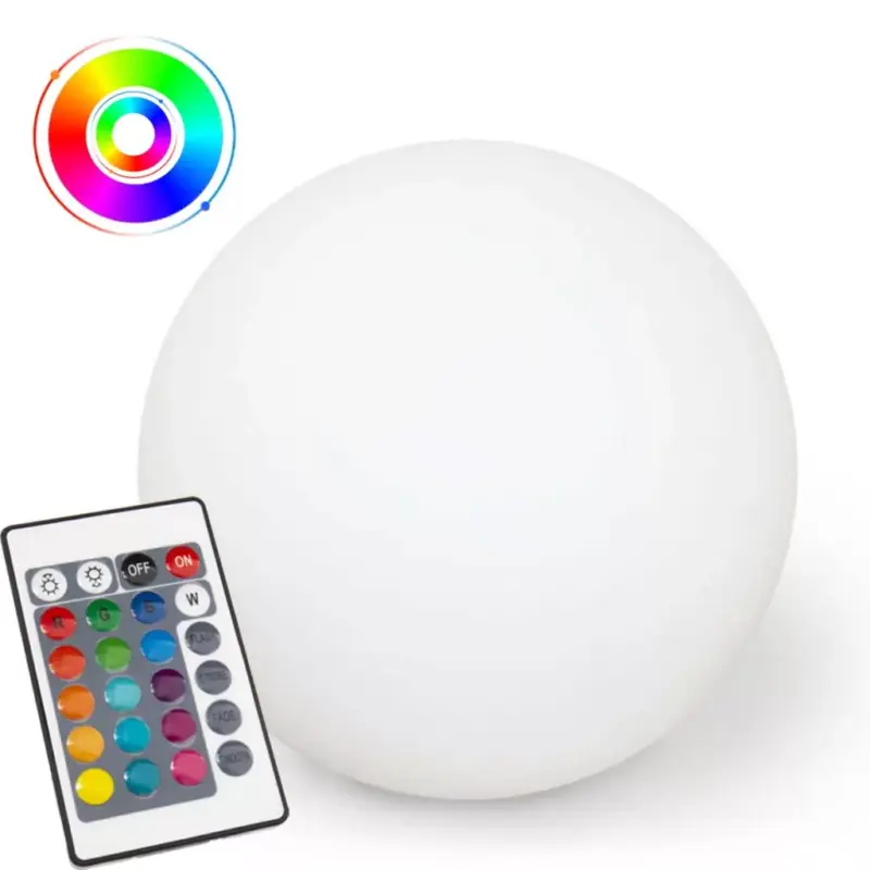 LED napelemes kerti lámpa szegecses RGB gömb a kertbe GROUND 17cm + távirányító Biztonságos fizetés