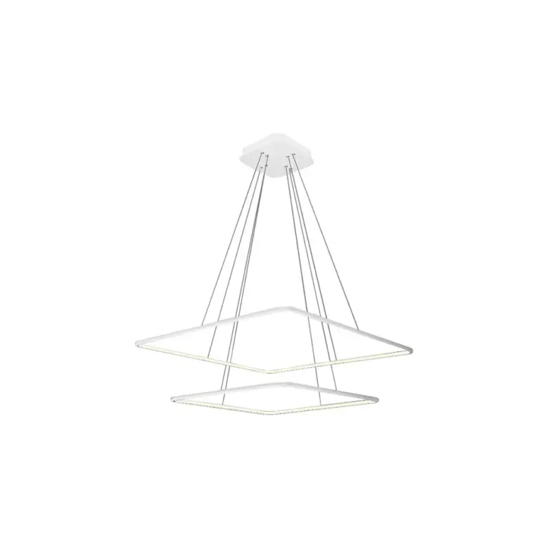Biztonságos vásárlás NIX függőlámpa fehér négyzet alakú keret 50W LED IP20 Fém és akril modern minimalista stílusú Milagro