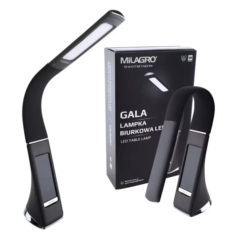 GALA 6W Fekete LED asztali lámpa IP20 kijelzővel, Milagro műanyag Outlet
