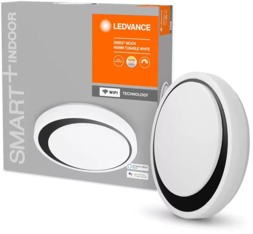 LED mennyezeti lámpa fekete ORBIS Moon 32W 3300lm meleg-hideg 48cm SMART+ WiFi LEDVANCE Bestseller