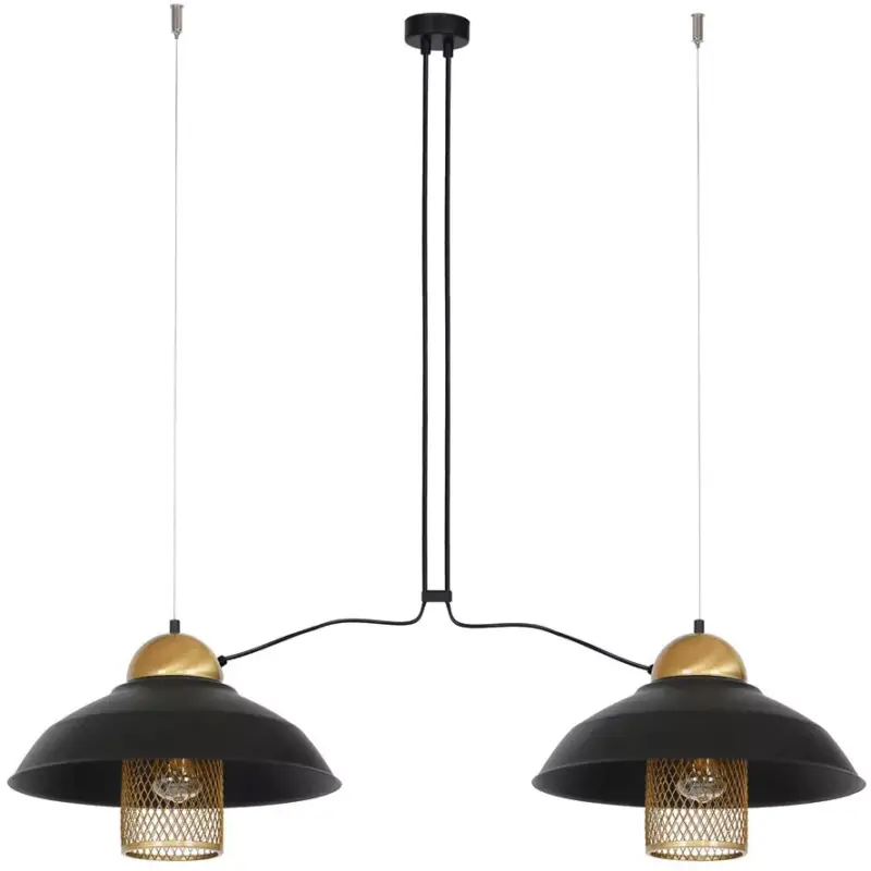Árengedmény MiLAGRO 2xE27 BJORN fekete loft stílusú függőlámpa