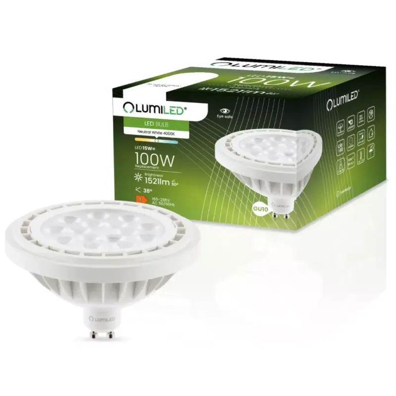Outlet GU10 LED izzó 15W 1521lm 4000K 38°