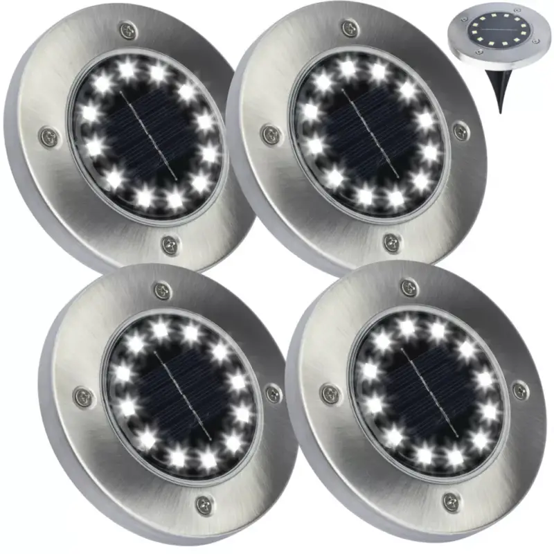 4x kerti lámpa készlet 12x LED 1W SOLAR FÖLDRE SZERELT IP54 Olcsó