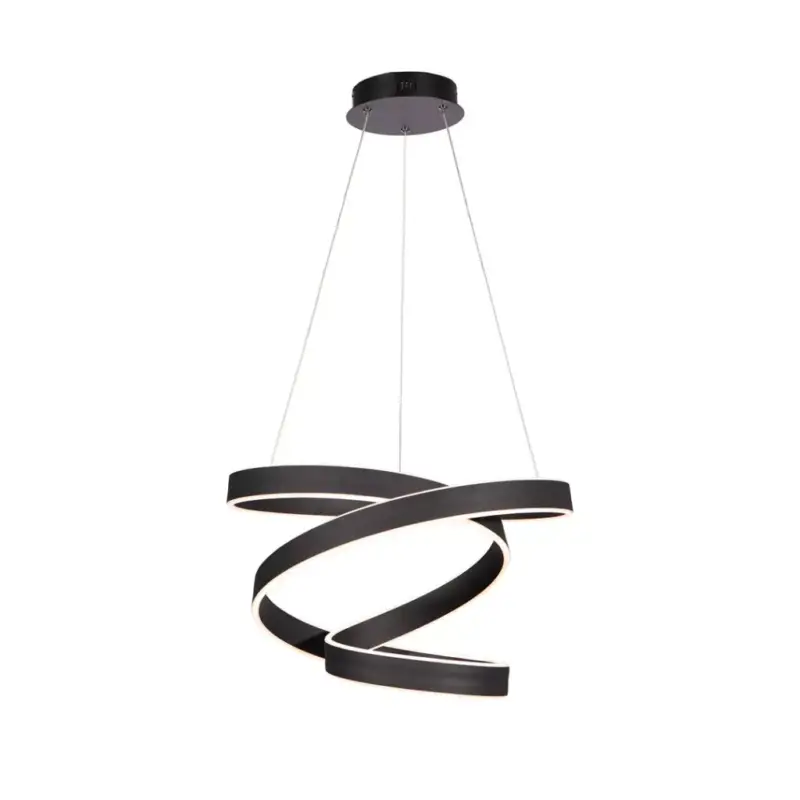 Legkelendőbb ANDROMEDA 45W LED hullámos szalagos függőlámpa fekete ML6160 Milagro fém + műanyag