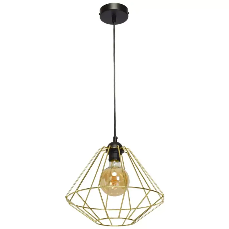 Utolsó esély Függesztett lámpa LUPO 1xE27 Geometric Shape Loft Black Gold MLP6270 Milagro Metal