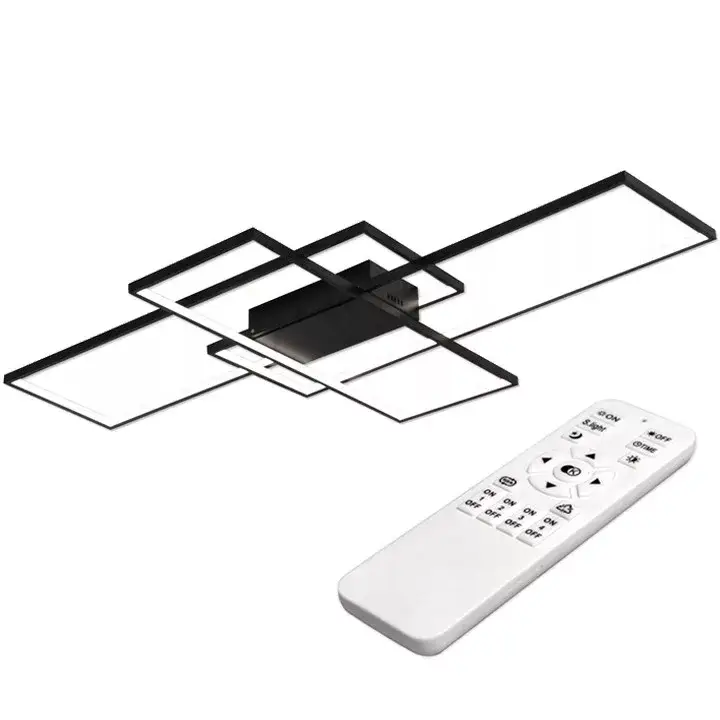 Geometrikus mennyezeti lámpa LED csillár 130W 3000K-6500K fekete + távirányító Nézd meg most