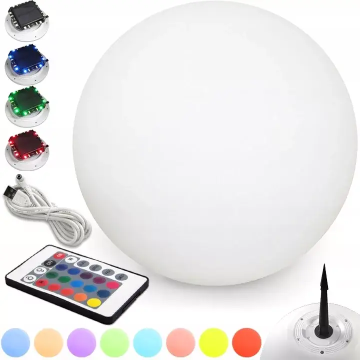 Expressz kézbesítés LED napelemes kerti lámpa szegecses gömb RGB 30 cm