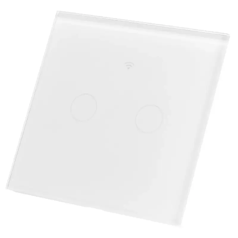 Biztonságos fizetés Fehér dupla Wi-Fi LED TOUCH üvegkapcsoló